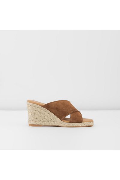 Aldo Katerın-Tr-Genuine Leather Brown Women's Slippers