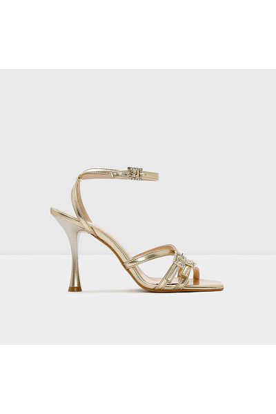 Aldo BECCA-TR - Rochie de seară neagră pentru femei cu model de șarpe Sandale cu toc
