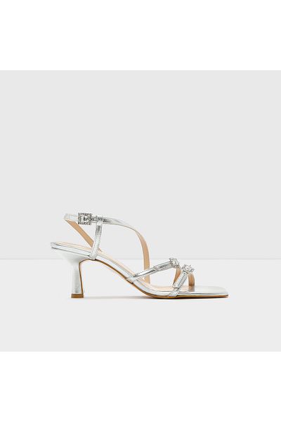 Aldo Eliysia-Tr - Silver Colored Women's Evening Dress Heeled Sandals