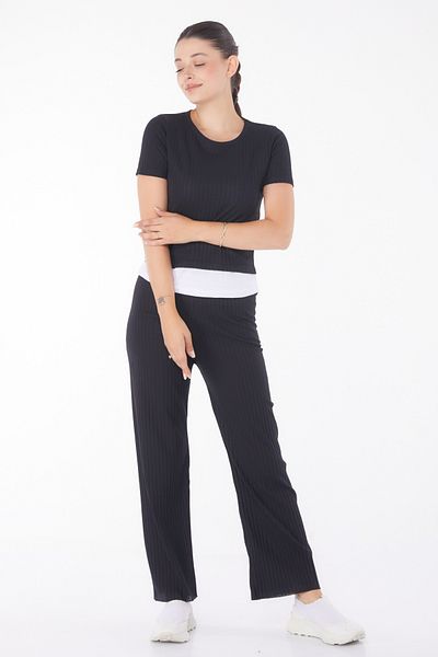 TOFİSA Tricou Pantaloni Set dublu negru - 25952