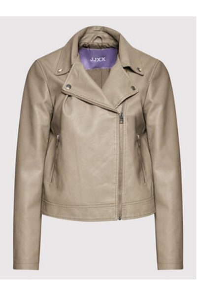 JJXX jjxx Women's Faux Leather Jacket 12206262 JXGAIL Gray