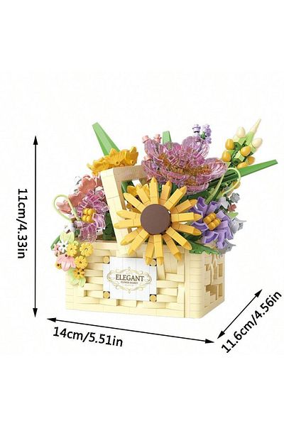 OBRO DIY building block set for adults, sunflower bouquet, bonsai type, 1263 pieces