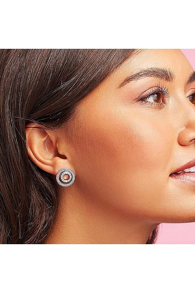 Pandora Cercei Pandora Signature tip Halo XL rotund din Argint 925 si Zirconiu