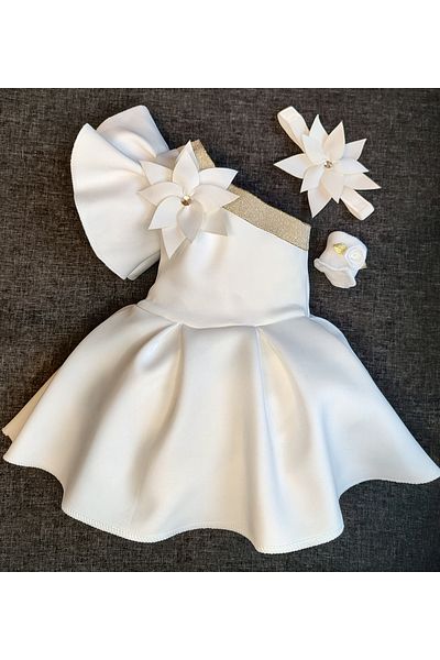 ayasofia kids Girl's White Floral Dress