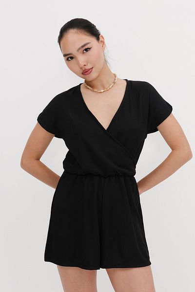 Addax Double Breasted Collar Short Jumpsuit Tlm13600-C7