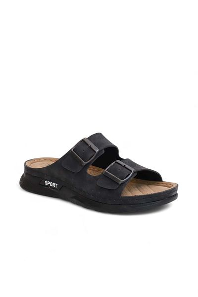 Konfores 2160 Double Buckle Full Anatomical Sole Men's Slippers Compatible for Daily, Umrah and Hajj