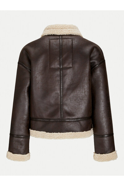JJXX jjxx Women's Faux Leather Jacket 12259326 Brown