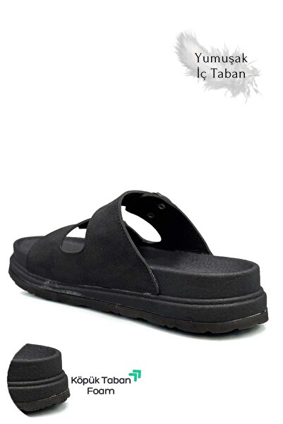 Konfores 2161 Чоловічі тапочки з подвійною пряжкою, повністю анатомічною підошвою, для щоденного використання, паломництва та хаджу