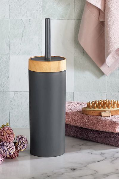 Flora Bamboo Pattern Wc Toilet Bowl Brush Plastic, Toilet Bathroom Wc Cleaning Brush Gray