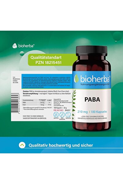 bioherba Paba+Iron 210 mg 100 caps