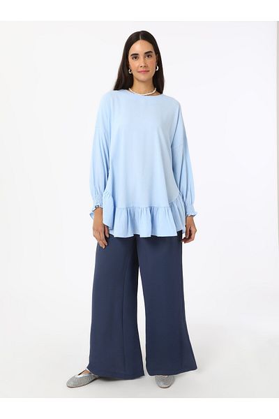 Benin Tunic with Flywheel Detail - Baby Blue - Benin
