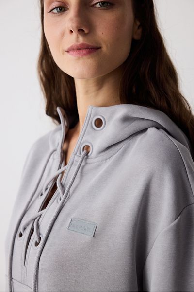 Penti Graues Monaco-Sweatshirt mit Kragendetail – Saude-Kollektion