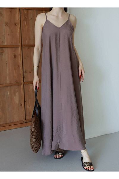 OTAKU Γυναικείο φόρεμα με λαιμόκοψη V Casual Maxi