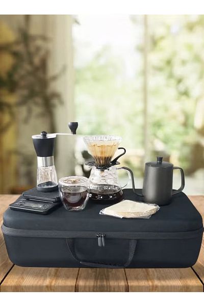 TOSCANA U V60 Coffee Set, Manual Coffee Accessories Kit, All in a Portable Travel Bag 57*16*27cm