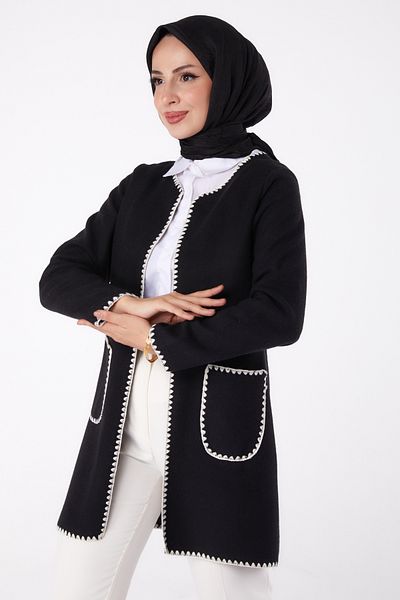 TOFİSA Embroidered Jacket Black - 13304