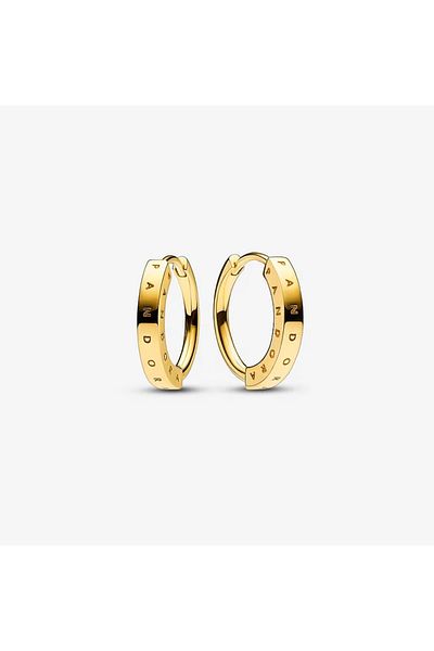 Pandora Pandora I-D Signature Round Earrings - 14k Gold