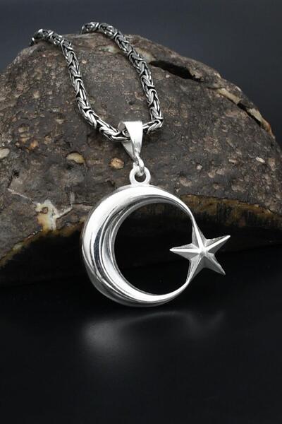 Prestige Ay Yıldızlı (AYYILDIZLI) 925 Ayar Gümüş Kolye Kral Zincir 2Mm 901851