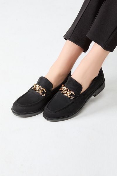 TOFİSA Black Suede Women's Shoes - 24390