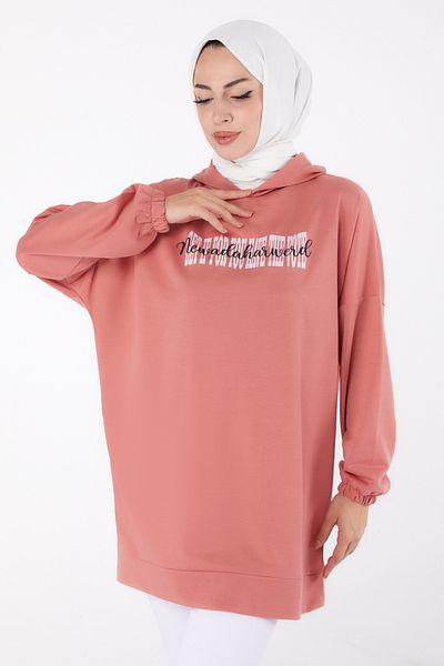 TOFİSA Printed Sweatshirt Rose - 13334