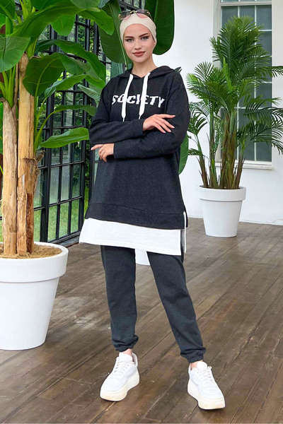 TOFİSA Τουνίκ Παντελόνι Anthracite - 3553