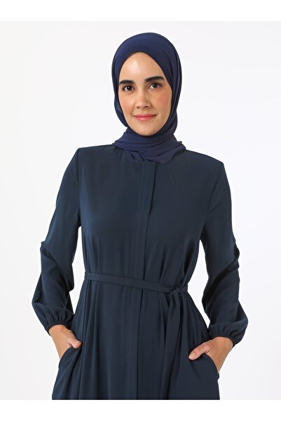 Refka Ferace din mătase Medina cu detaliu de legare - Bleumarin - Refka