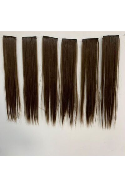papatya peruk Dark Auburn Straight Long Heat Styleable 6-Piece Snap Set