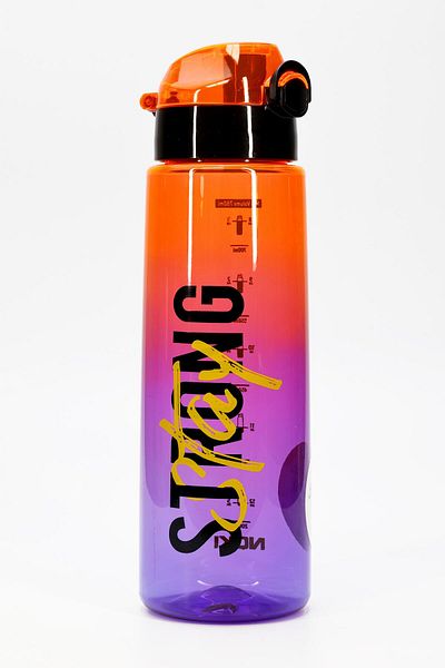 Telvesse Water Flask Tritan Wide Mouth Water Bottle Graffiti Sports Flask Waterer Bpa-Free 800ml Orange 0104