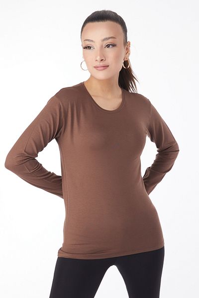 TOFİSA Μακρυμάνικο Unprinted Badi Brown - 24765