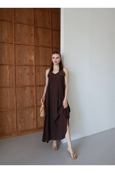 OTAKU Γυναικείο φόρεμα με λαιμόκοψη V Casual Maxi