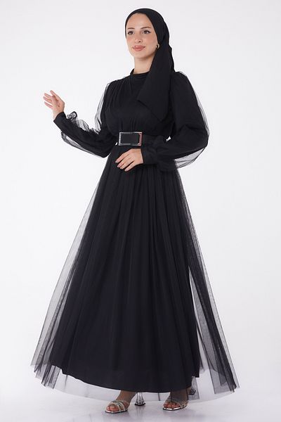 TOFİSA Evening Dress Black - 26083