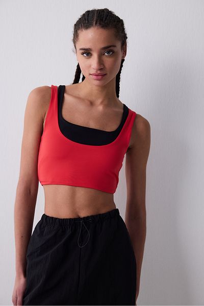 Penti Sporty Cut Out Red Top