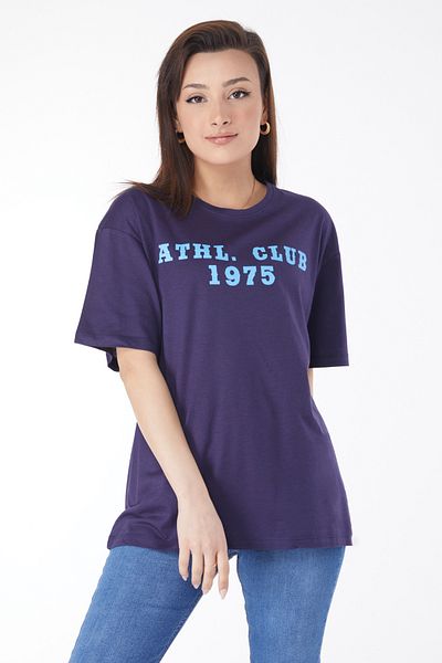 TOFİSA Short Sleeve Printed T-Shirt Navy Blue - 24644