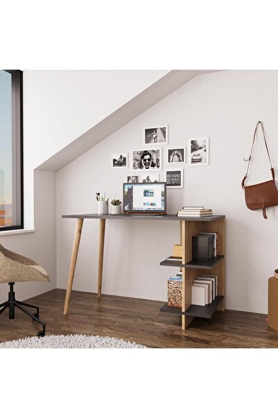 Bimossa S6120 Violet Çalışma Masası Antrasit-Sepet