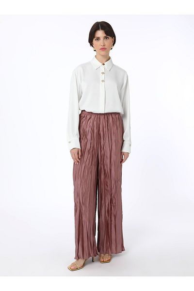 Refka Wrinkle Effect Pleated Trousers - Powder - Refka