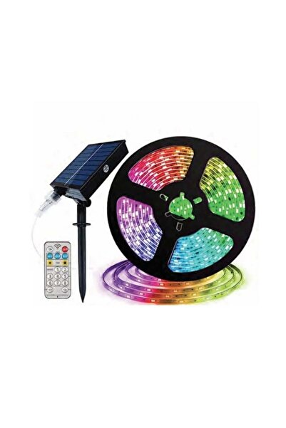 Forlife 20Watt Güneş Panelli Solar 10 Metre Hortum Şerit Led (RGB)