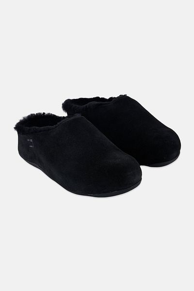 Fitflop Women Suede Slip On Clogs, Black