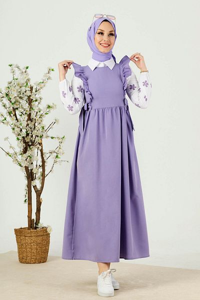TOFİSA Shirt Dress Lilac - 10510