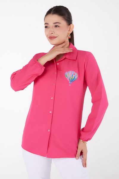 TOFİSA Printed Shirt Fusya - 13341