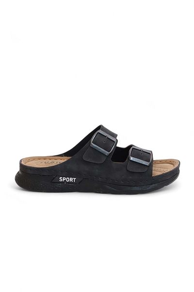 Konfores 2160 Double Buckle Full Anatomical Sole Men's Slippers Compatible for Daily, Umrah and Hajj