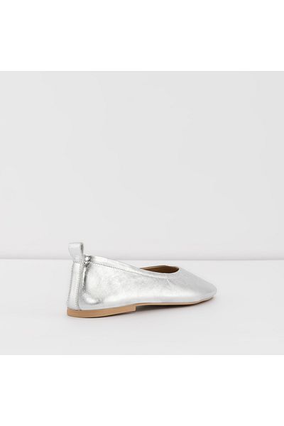 Aldo Akıta-Tr-Genuine Leather Silver Women's Ballerinas