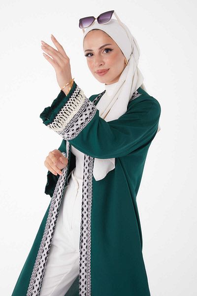 TOFİSA Green Medium Women's Kimono - Plain 10166