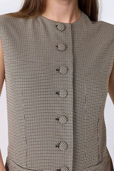 Hiccup Checkered Patterned Crew Neck Vest