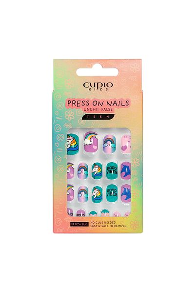 Cupio Cupio Kids TEEN false nail set - Colorful Rainbow