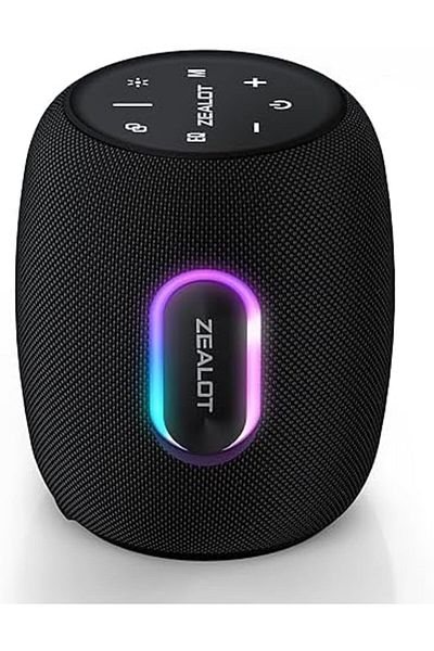 zealot مكبرات صوت بلوتوث، محيطية 360 درجة، 75 وات، مكبرات صوت محمولة لاسلكية IP67 مع تعزيز الجهير مع S
