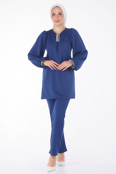 TOFİSA Sim Detailed Double Suit Navy Blue - 13205