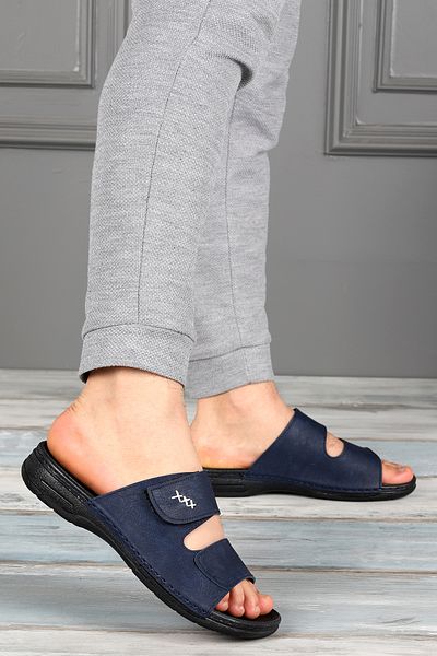 WOGGO Καθημερινές ανδρικές παντόφλες Velcro Ary 12-005