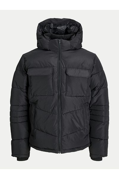Jack & Jones Men's Jjbuild Hooded Puffer Coat 12256858 Black