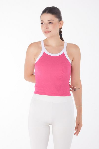 TOFİSA Thick Strap Crop Fusya - 25957