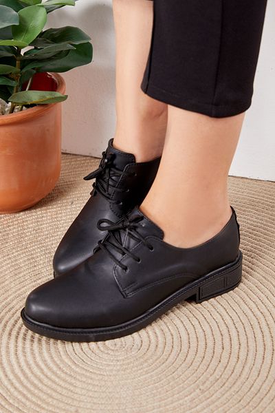 TOFİSA Women's Black Patent Leather Shoes - 26363