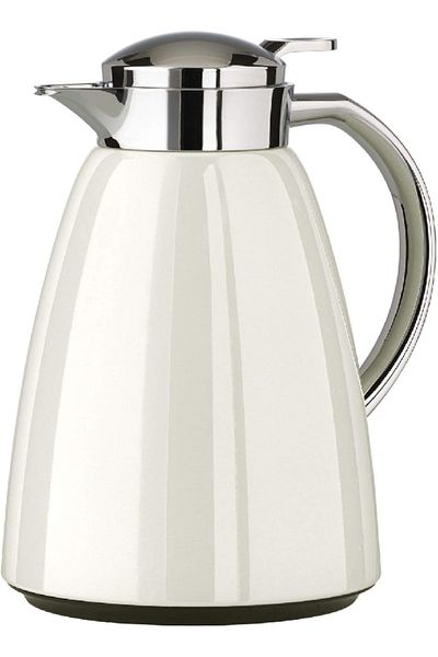 emsa Campo Vacuum Flask 1L – Stainless Steel, White, Leak-Proof, Quick-Tip, Chrome Finish